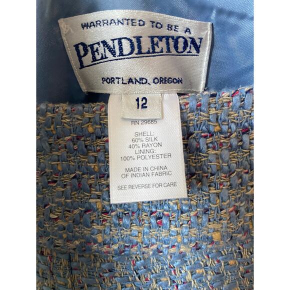 NWT Pendleton Blue Tweed Silk Blend Midi Skirt- Size 12 - Picture 5 of 14